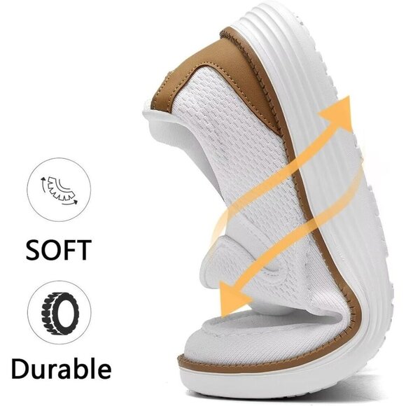 〽️Closed Toe Loafers Sneakers Men\'s White Mesh Slip On Lightweight Soft Sole main image 7